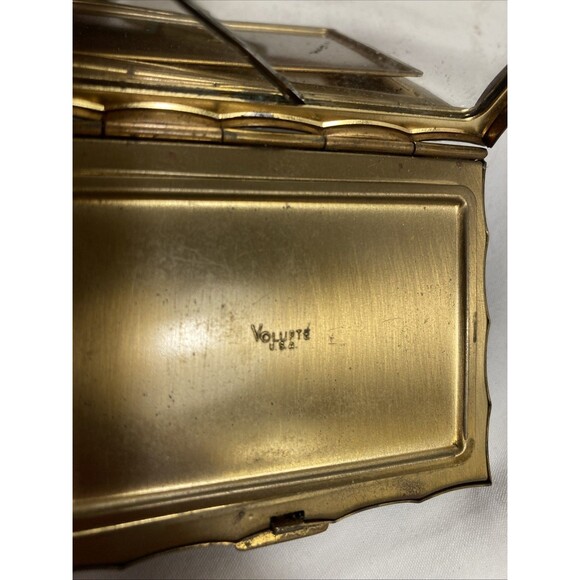 Lot 2 Vintage Volupte Compact For Pressed Powder W/ Mirror Brass 1950s Roses - Picture 4 of 12